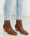 Light Gray MMShoes Love the Journey Stacked Heel Chelsea Boot in Chestnut