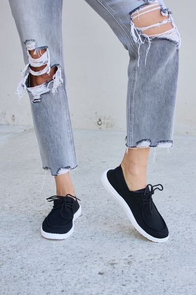 Gray Forever Link Flat Round Toe Lace-Up Sneakers