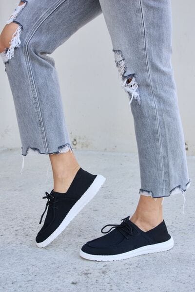 Gray Forever Link Flat Round Toe Lace-Up Sneakers