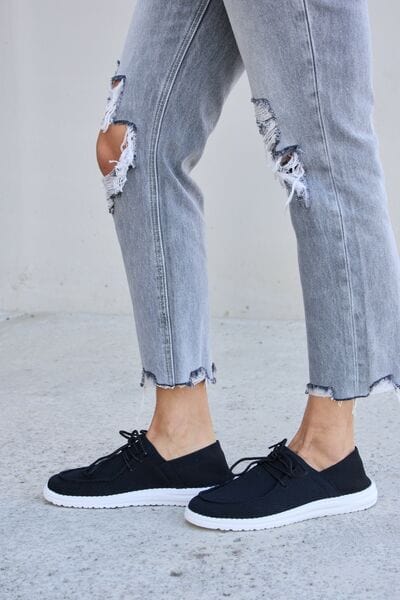 Gray Forever Link Flat Round Toe Lace-Up Sneakers