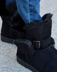 Black Forever Link Plush Thermal Flat Boots