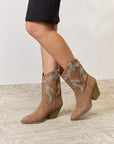 Light Gray Forever Link Rhinestone Detail Cowboy Boots