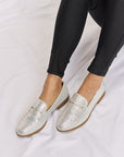 Light Gray Forever Link Rhinestone Point Toe Loafers