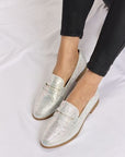 Light Gray Forever Link Rhinestone Point Toe Loafers