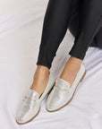 Light Gray Forever Link Rhinestone Point Toe Loafers