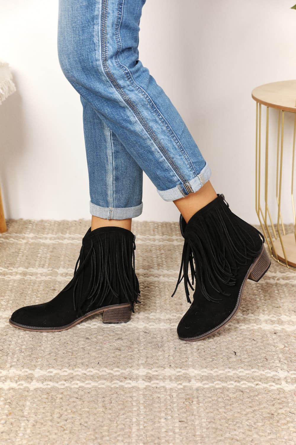 Gray Legend Women's Fringe Cowboy Western Ankle Boots