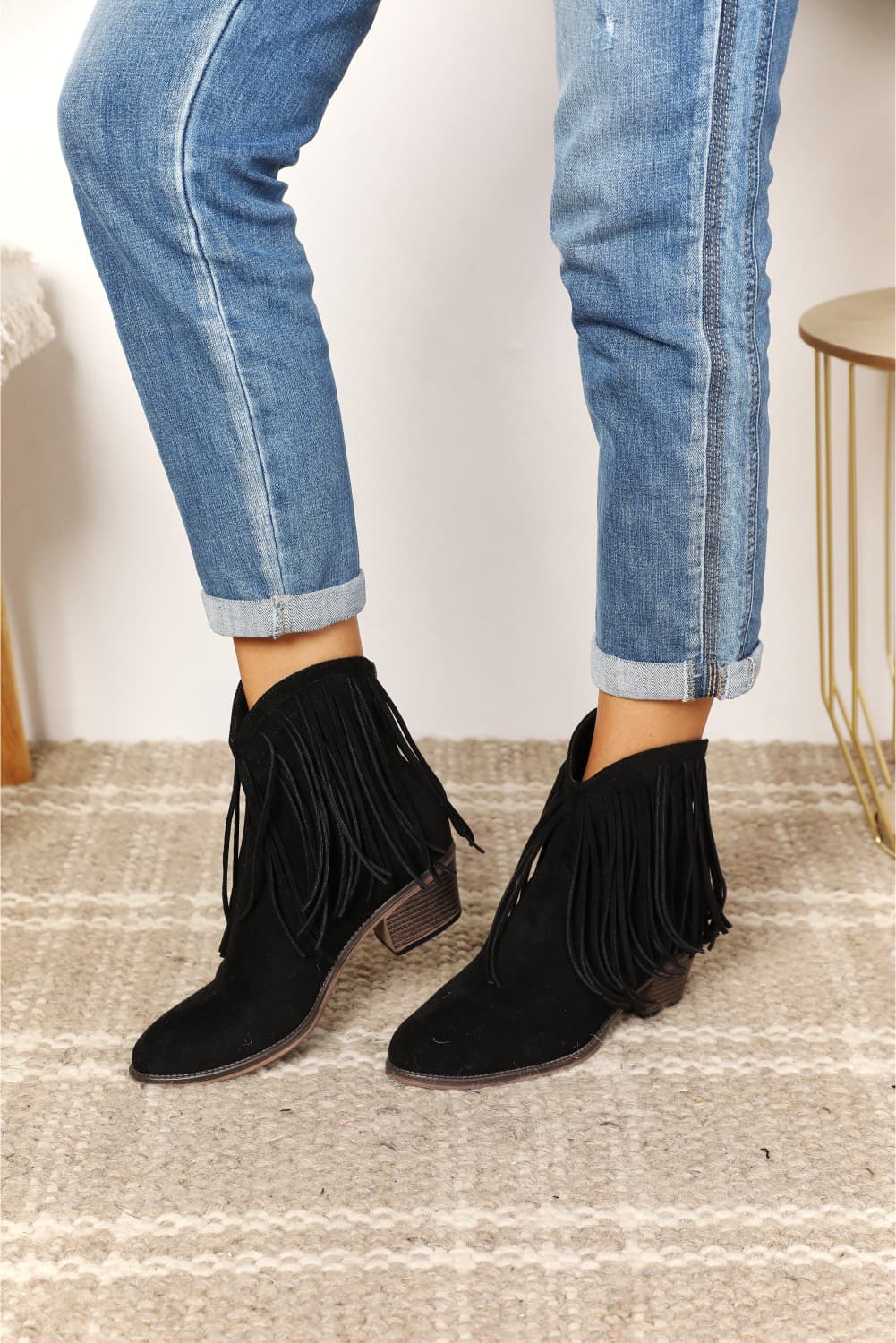 Gray Legend Women's Fringe Cowboy Western Ankle Boots