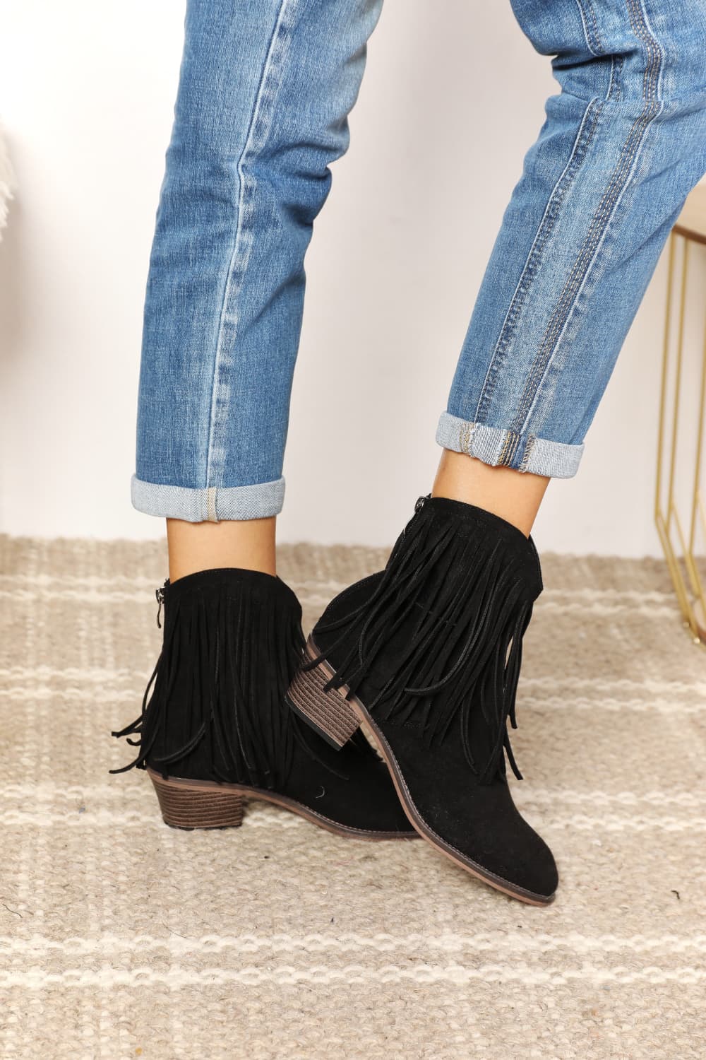 Gray Legend Women's Fringe Cowboy Western Ankle Boots