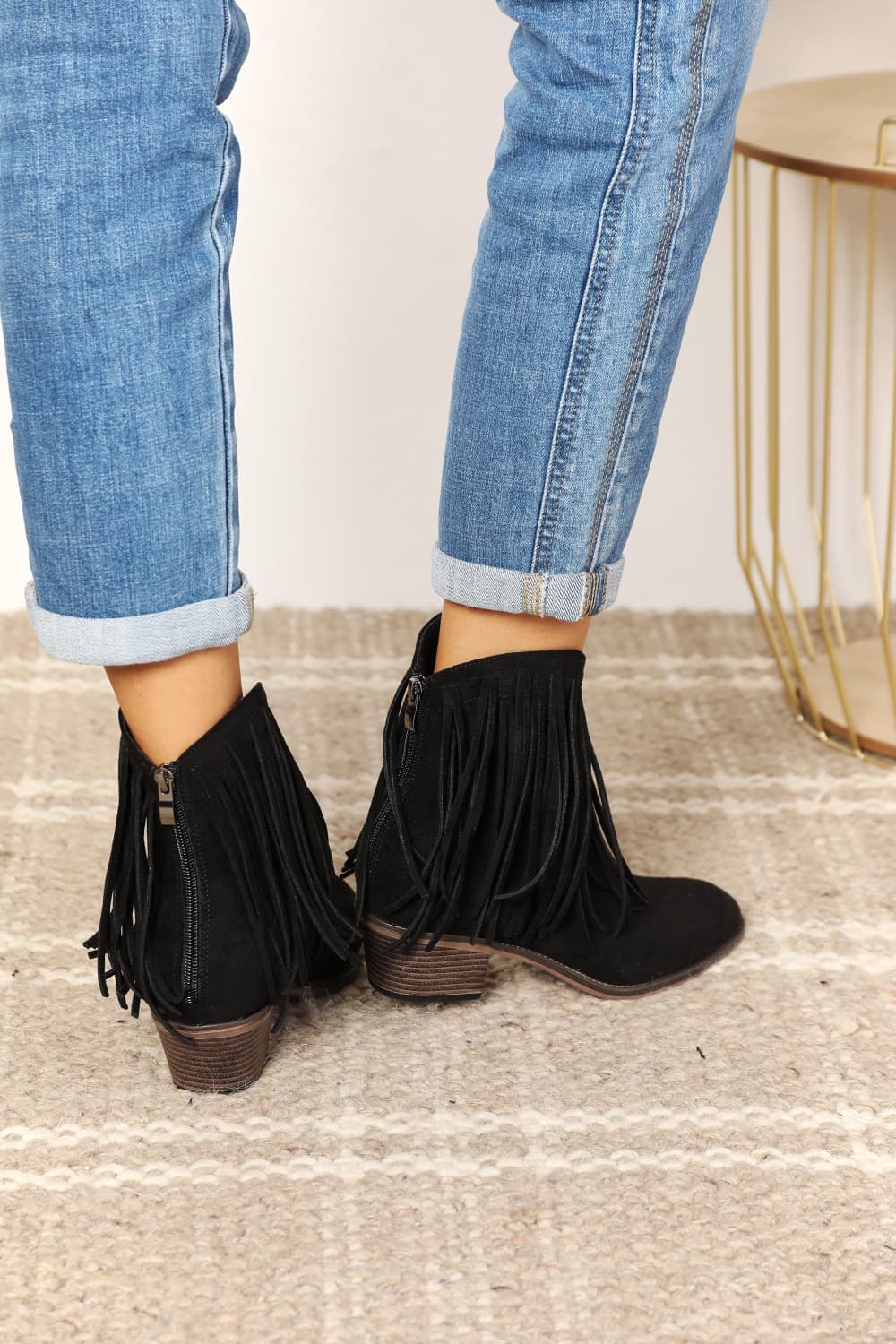 Gray Legend Women&#39;s Fringe Cowboy Western Ankle Boots