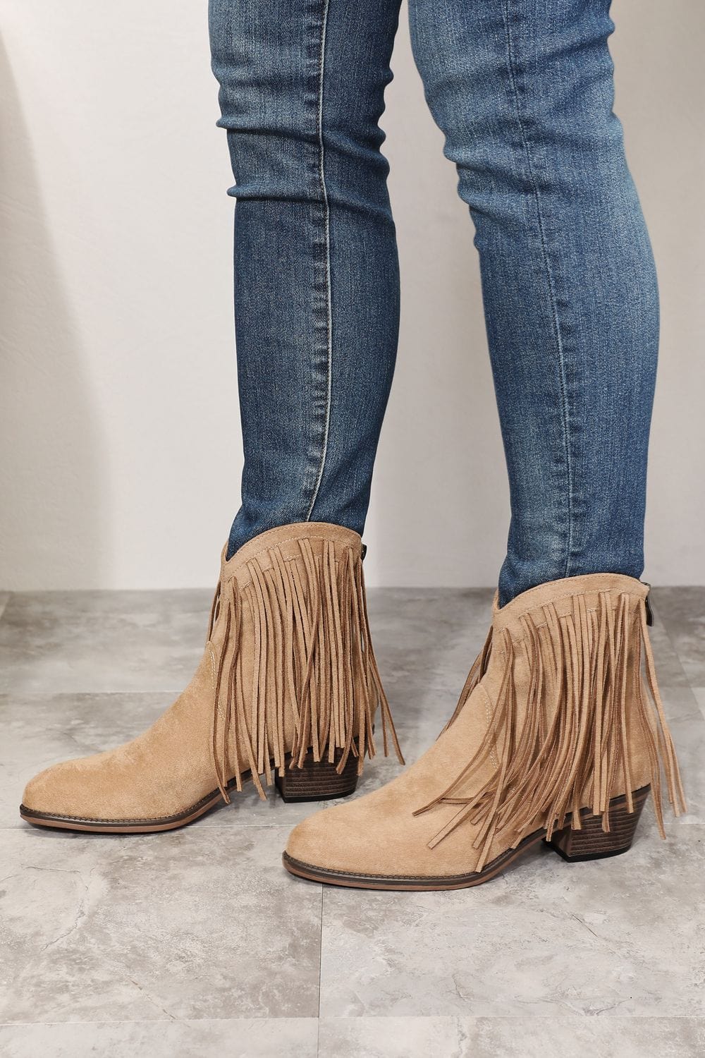 Gray Legend Women's Fringe Cowboy Western Ankle Boots