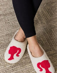 Rosy Brown Melody Graphic Cozy Slippers