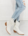 Light Gray MMShoes Better in Texas Scrunch Cowboy Boots in White