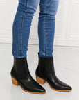 Light Gray MMShoes Love the Journey Stacked Heel Chelsea Boot in Black