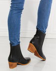 Dark Slate Gray MMShoes Love the Journey Stacked Heel Chelsea Boot in Black