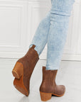 Light Gray MMShoes Love the Journey Stacked Heel Chelsea Boot in Chestnut