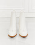 Beige MMShoes Love the Journey Stacked Heel Chelsea Boot in White