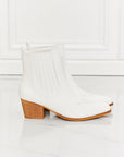 Beige MMShoes Love the Journey Stacked Heel Chelsea Boot in White