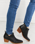 Light Gray MMShoes Trust Yourself Embroidered Crossover Cowboy Bootie in Black