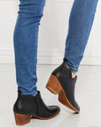 Light Gray MMShoes Trust Yourself Embroidered Crossover Cowboy Bootie in Black