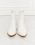 Beige MMShoes Watertower Town Faux Leather Western Ankle Boots in White