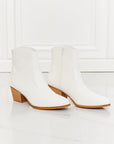 Beige MMShoes Watertower Town Faux Leather Western Ankle Boots in White