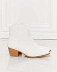 Beige MMShoes Watertower Town Faux Leather Western Ankle Boots in White