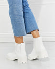 Light Gray MMShoes What It Takes Lug Sole Chelsea Boots in White