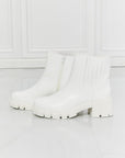 Light Gray MMShoes What It Takes Lug Sole Chelsea Boots in White