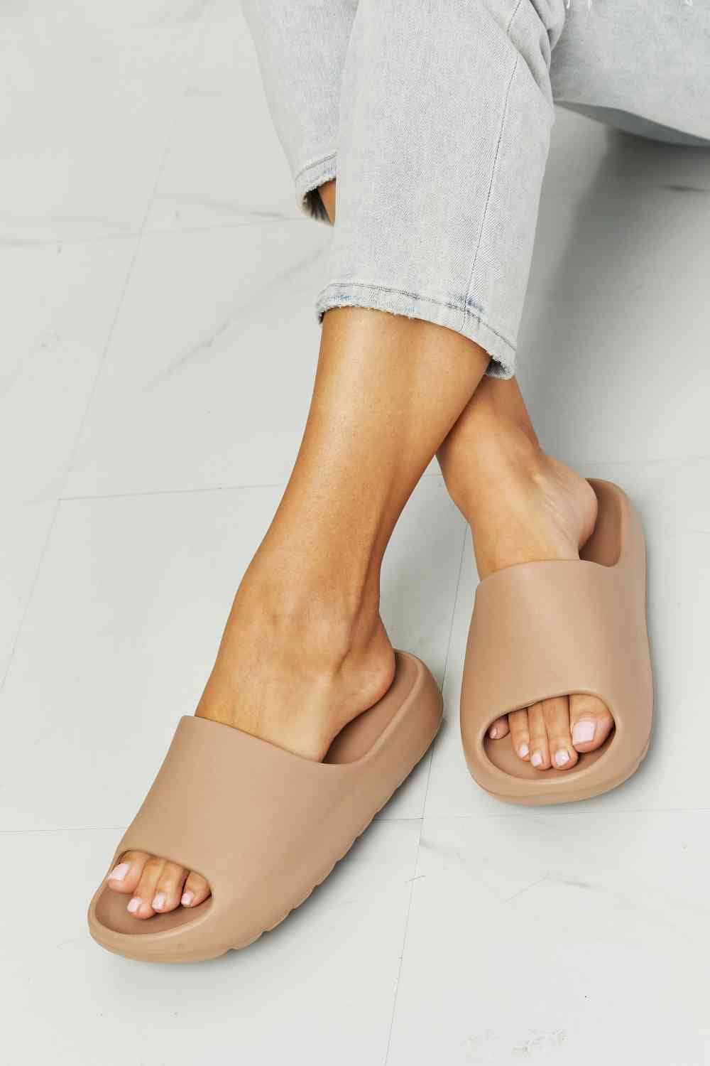 Light Gray NOOK JOI In My Comfort Zone Slides in Beige