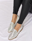 Light Gray Forever Link Rhinestone Point Toe Loafers