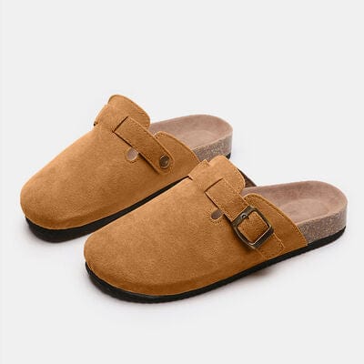 Sienna Suede Closed Toe Buckle Slide