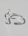 Gray Cat Shape 925 Sterling Silver Ring