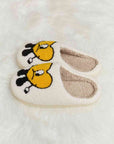 Light Gray Melody Love Heart Print Plush Slippers