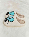 Light Gray Melody Love Heart Print Plush Slippers