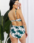 Dark Slate Gray Marina West Swim Take A Dip Twist High-Rise Bikini in Forest