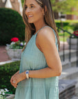 Slate Gray Round Neck Tied Peplum Cami