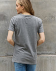 Light Slate Gray Simply Love Flower Graphic Cotton Tee